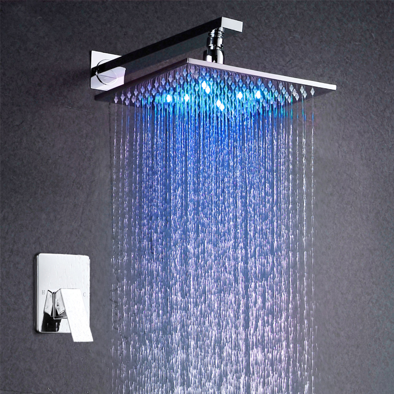 Amancio Wall Chrome Finish Mounted LED Shower Set